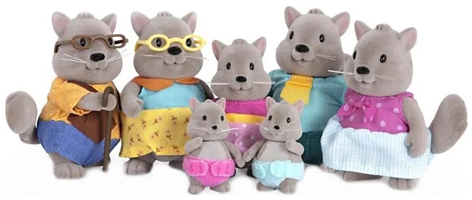 Li'l Woodzeez - Set di giocattoli Famiglia di scoiattoli BUSTLEBERRY