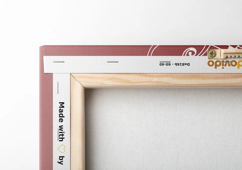 Stampa su tela – Mandala bianco su sfondo bordeaux