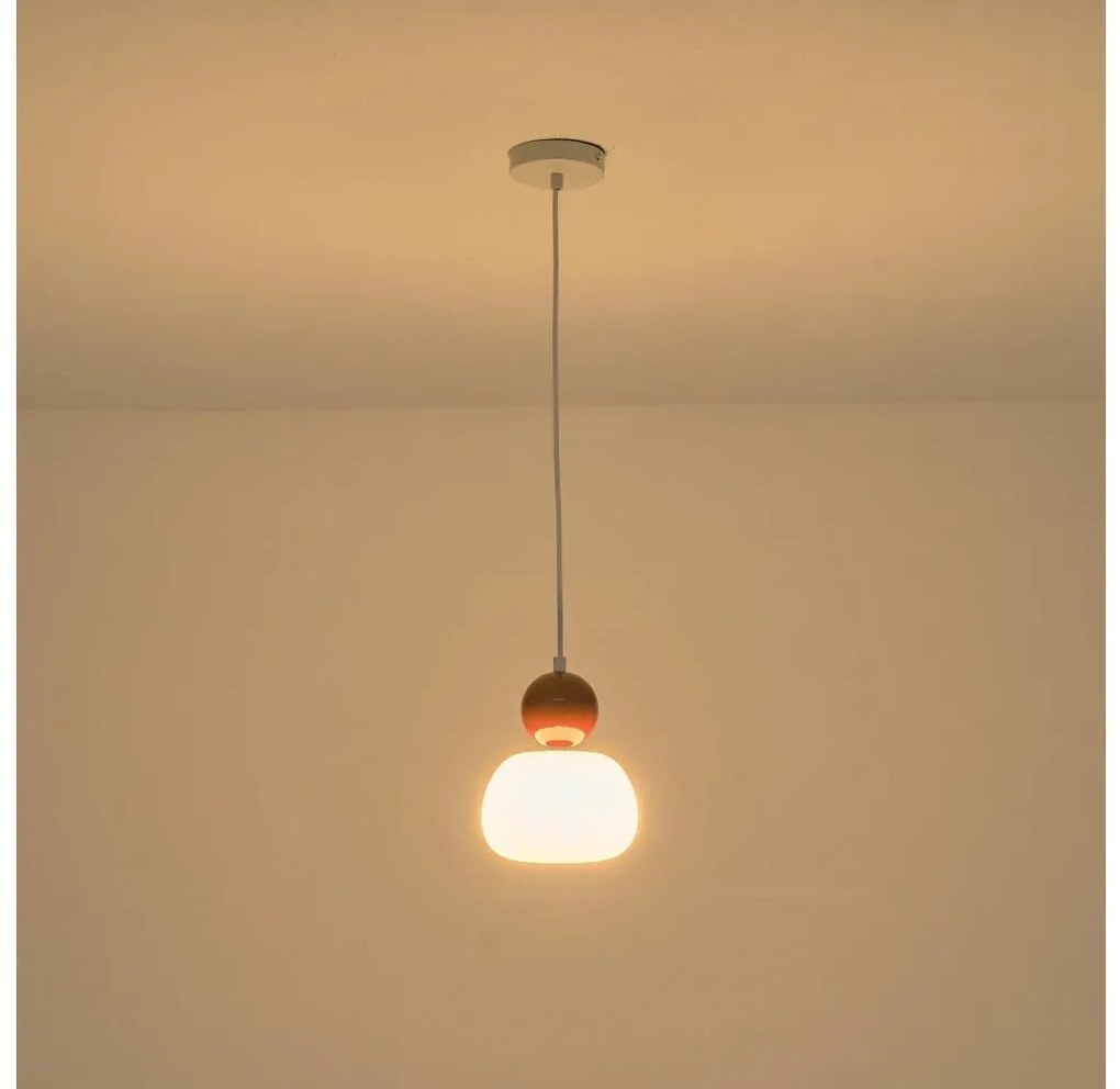 Lampadario a sospensione con filo 1xG9/7W/230V bianco/marrone