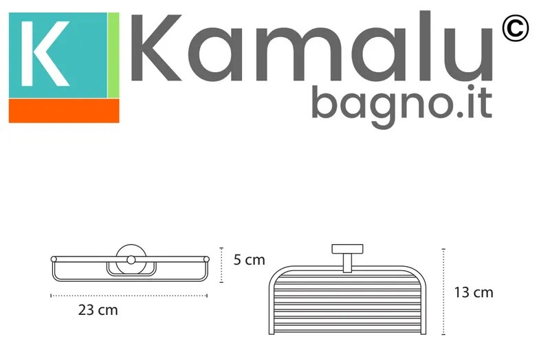 Kamalu - portaoggetti doccia griglia 23cm in acciaio inox finitura lucida | monde-c