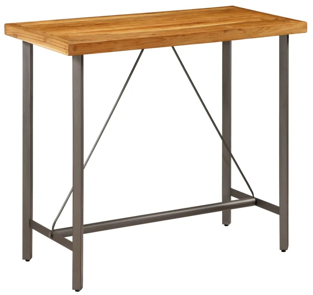 Tavolo Da Bar İn Teak Massello Di Recupero 120x58x106 Cm /