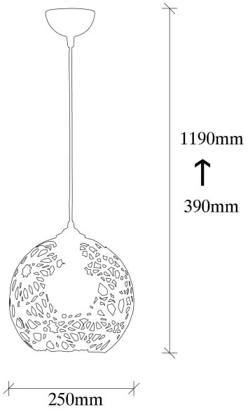 Lampadario su filo FELLINI 1xE27/100W/230V