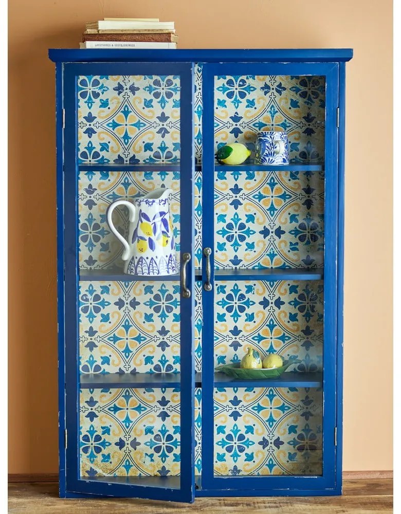 Vetrina blu in legno di abete 81x122x22 cm Hazem - Bloomingville