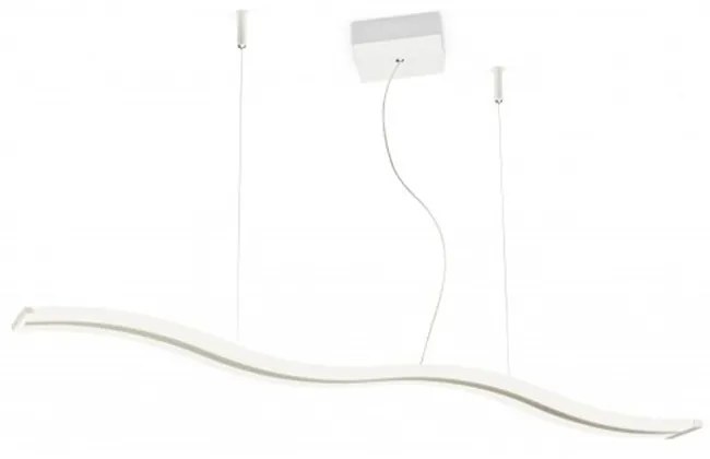 Sospensione Contemporanea Onda Metallo Bianco Led 47W