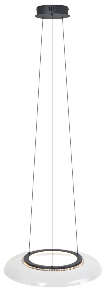 Lampada a sospensione di design nera e trasparente dimmerabile a 3 livelli - Scacrylic