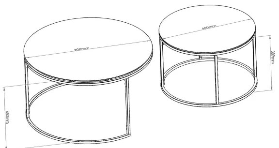 SET 2x Tavolino BELARUS  nero