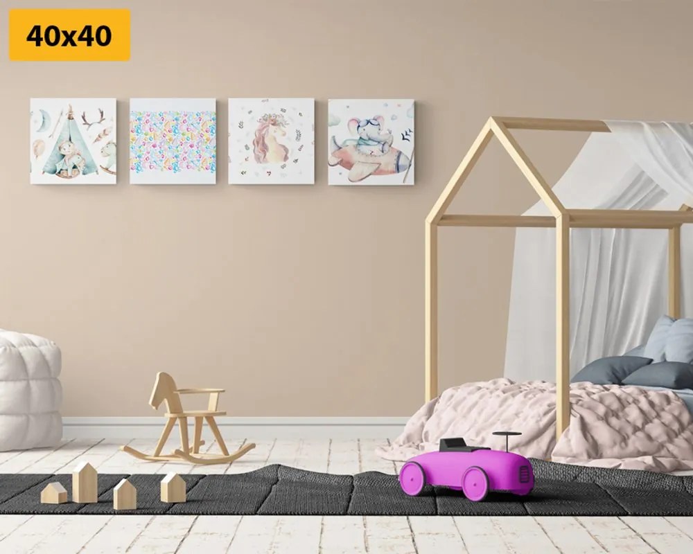 Set di quadri – Per bambini in colori pastello