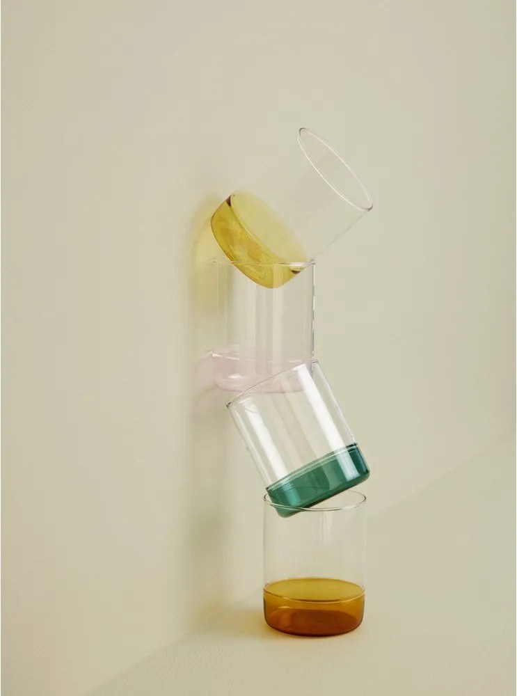 Vaso in vetro con fondo turchese Kiosk - Hübsch