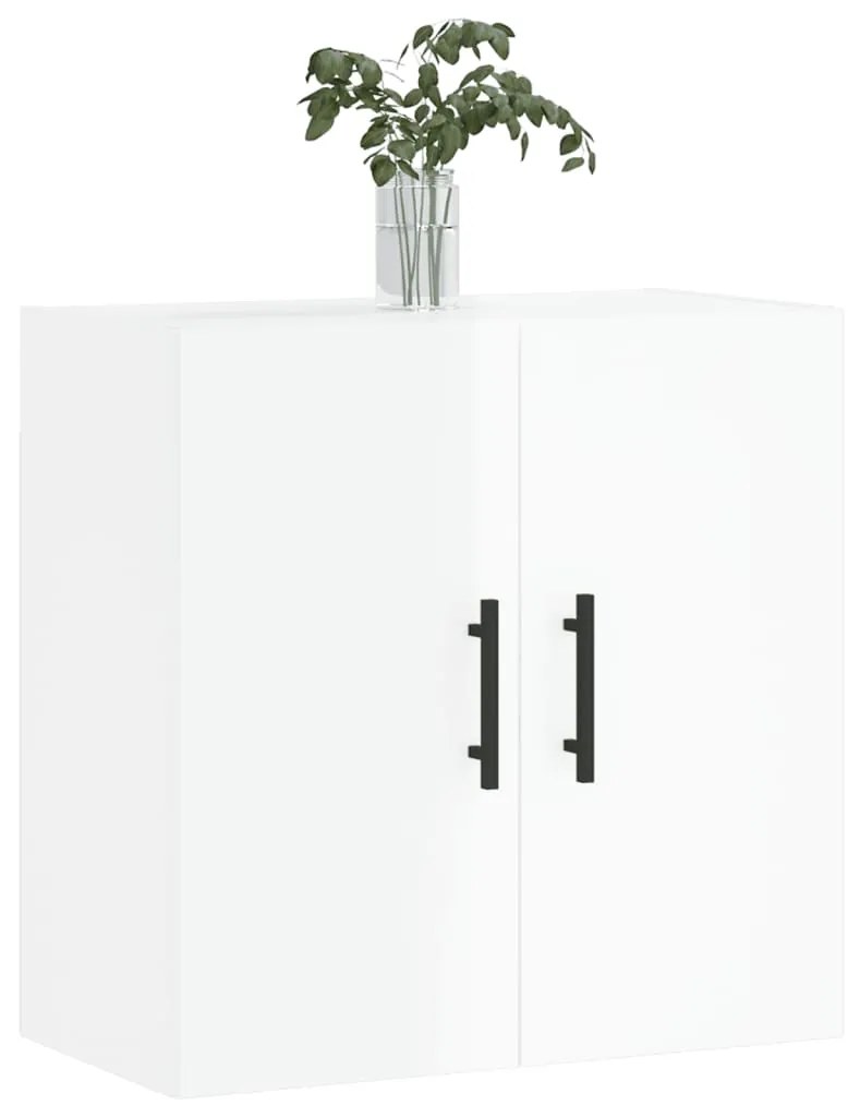 Armadietto a muro bianco lucido 60x31x60 cm legno multistrato