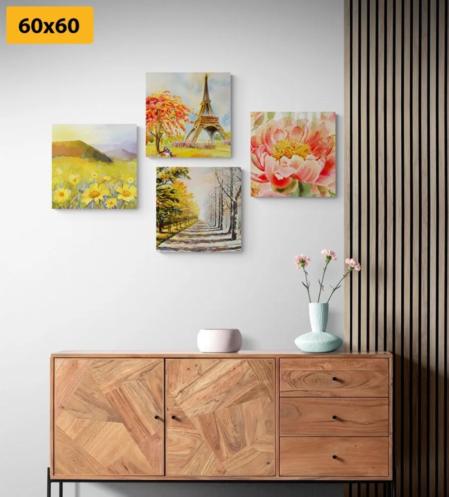 Set di quadri – Pittura a olio in stile romantico