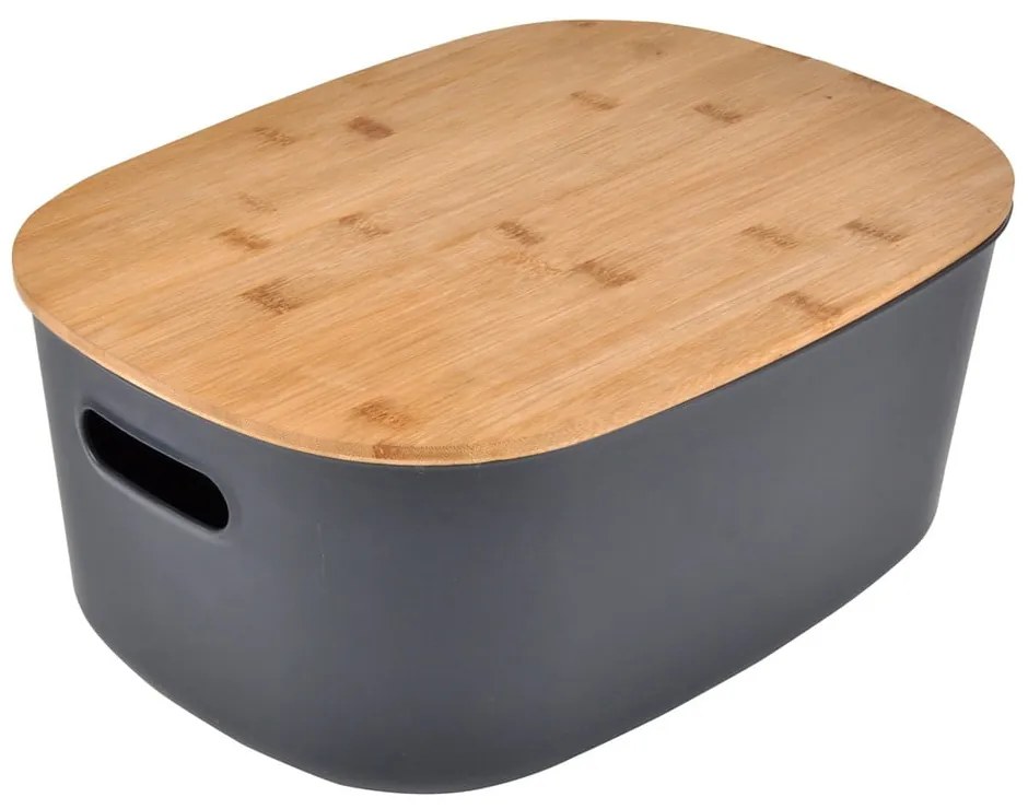 Scatola con coperchio color antracite in plastica 24x18x12,5 cm – Homéa