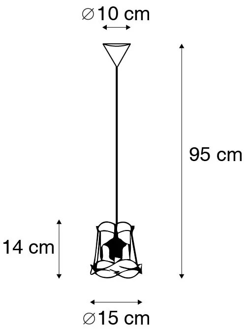 Lampada a sospensione retrò nera 15 cm - Granny Frame