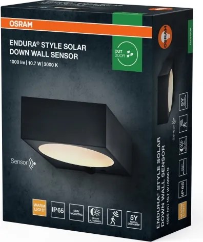 Osram - Lampada solare da parete ENDURA STYLE LED/10,7W/4,2V 2000 mAh IP65 antracite