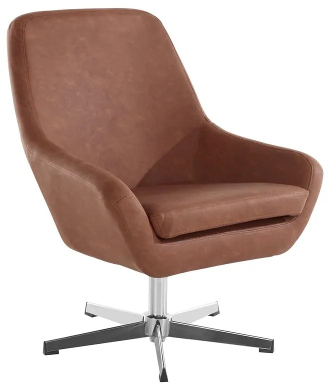 Poltrona in similpelle marrone Naomi - Støraa