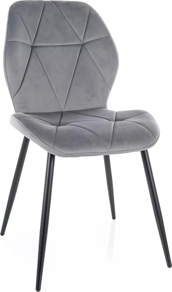 Sedia Rick Velvet grigia – 48x41x86 cm