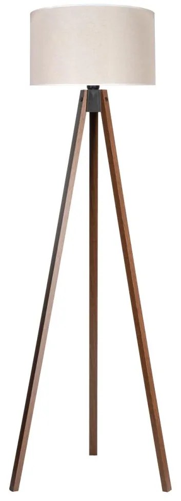 Duolla - Lampada con piedistallo 1xE27/60W/230V diametro 44 cm color crema/wenge