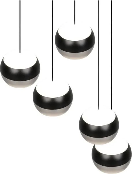 Lampadario LED nero e argentato ø 30 cm Orbit – Trio Select
