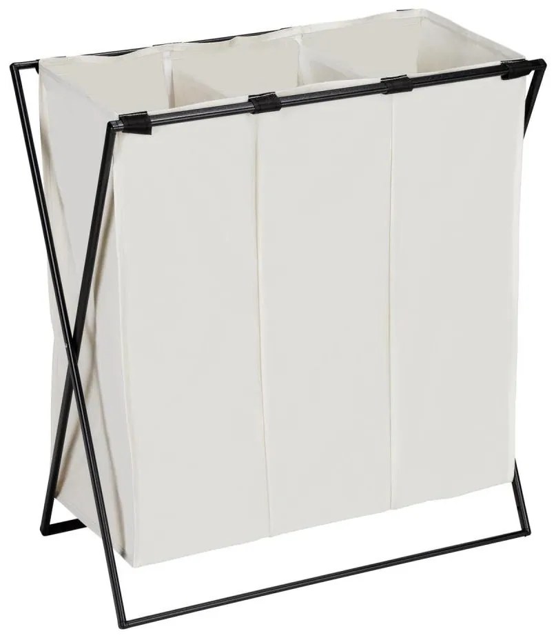 WENKO 71298800 - Cesto portabiancheria TRIO 69x76 cm crema/nero