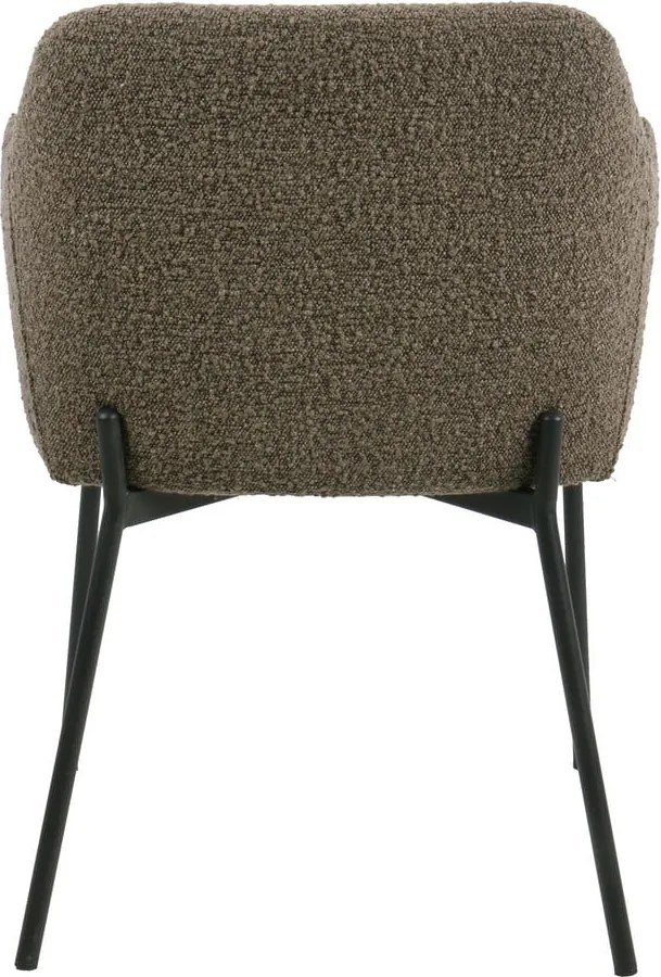 Sedia da pranzo marrone in imbottito con braccioli Melilla – House Nordic