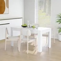 Tavolo da Pranzo Bianco 140x74,5x76 cm in Legno Multistrato 804202