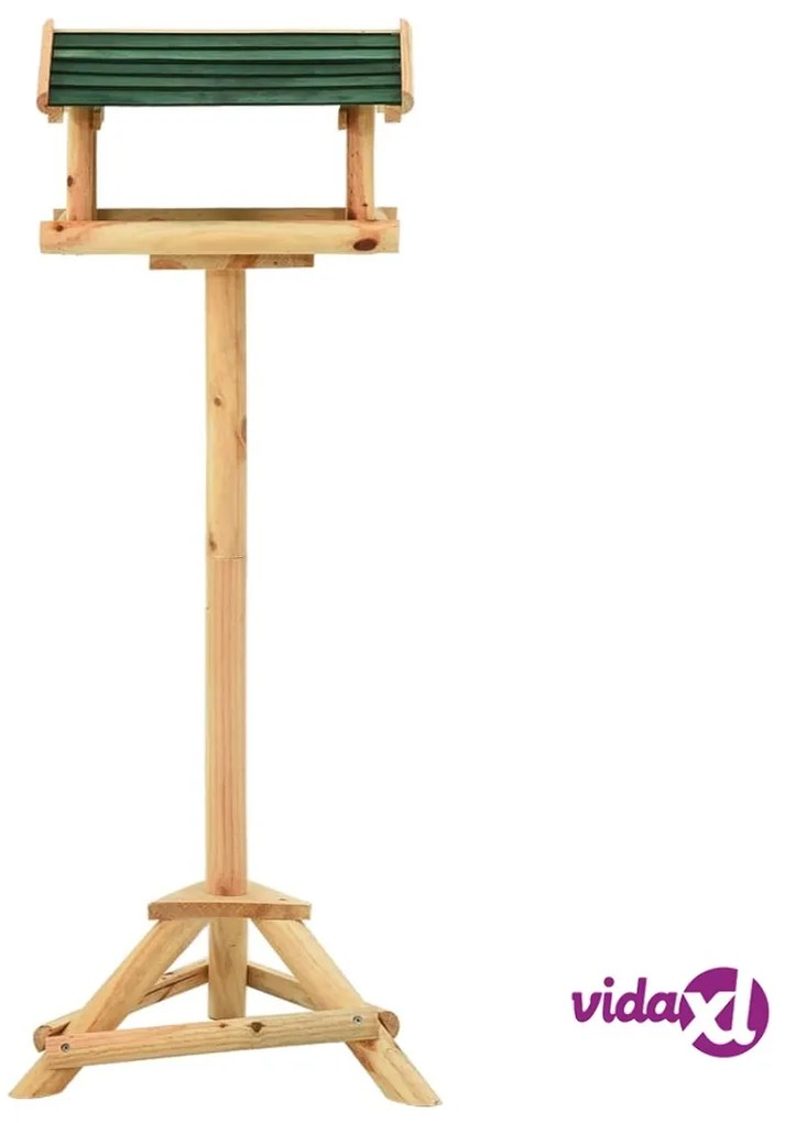 vidaXL Mangiatoia Uccelli con Supporto 37x28x100 cm in Legno Abete