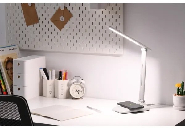 Immax 09107L - Lampada da tavolo LED dimmerabile con ricarica wireless QI LUMI LED/7W/230V bianco