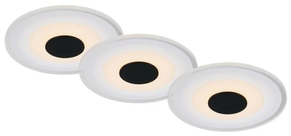 Briloner - SET 3x Lampada LED da incasso per bagni LED/6W/230V IP44 nero