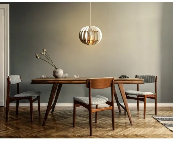 Lampadario a sospensione con filo 1xE27/60W/230V bianco diametro 20 cm