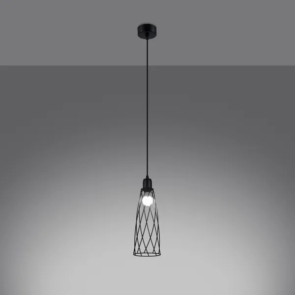 Sollux SL.1165 - Lampadario a sospensione con filo SUBA 1xE27/15W/230V nero