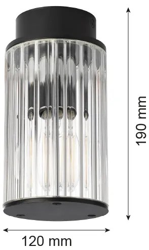 Argon 8773 - Plafoniera da esterno NORFOLK 1xE27/15W/230V IP44 nero