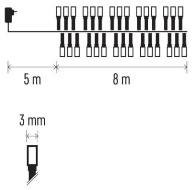 Catena LED da esterno natalizia 400xLED/13m IP44 bianco caldo