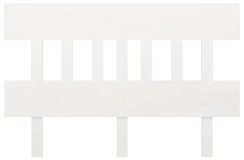 Testiera per letto bianca 143,5x3x81 cm legno massello di pino