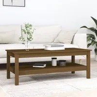 Tavolino da Salotto Miele 110x50x40 cm Legno Massello di Pino cod mxl 25706