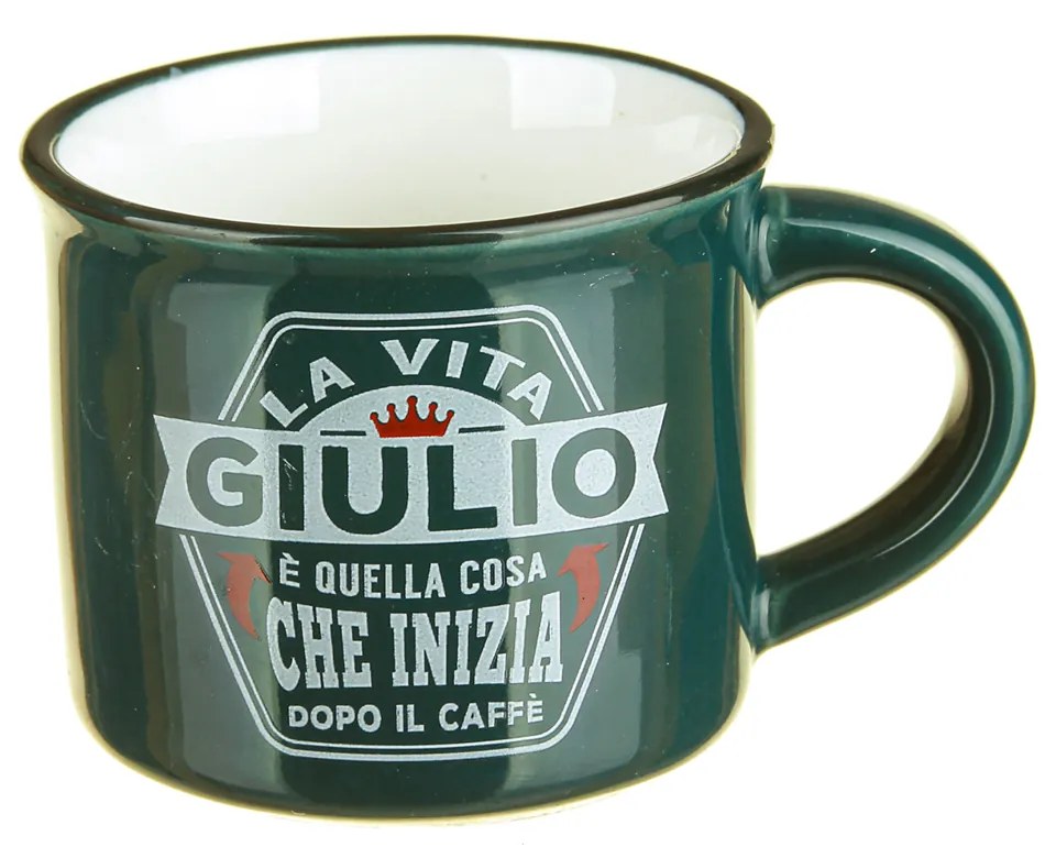 Tazzina caffè con nome Giulio in gres porcellanato