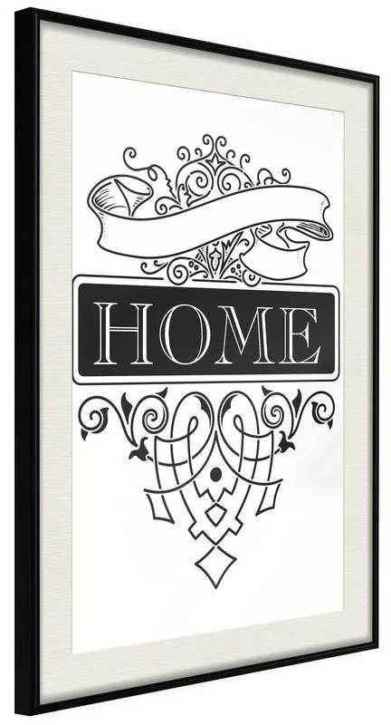 Poster  Home III  Cornice Quadri Cornice nera con pass-partout, Larghezza x Altezza Home decor 20x30