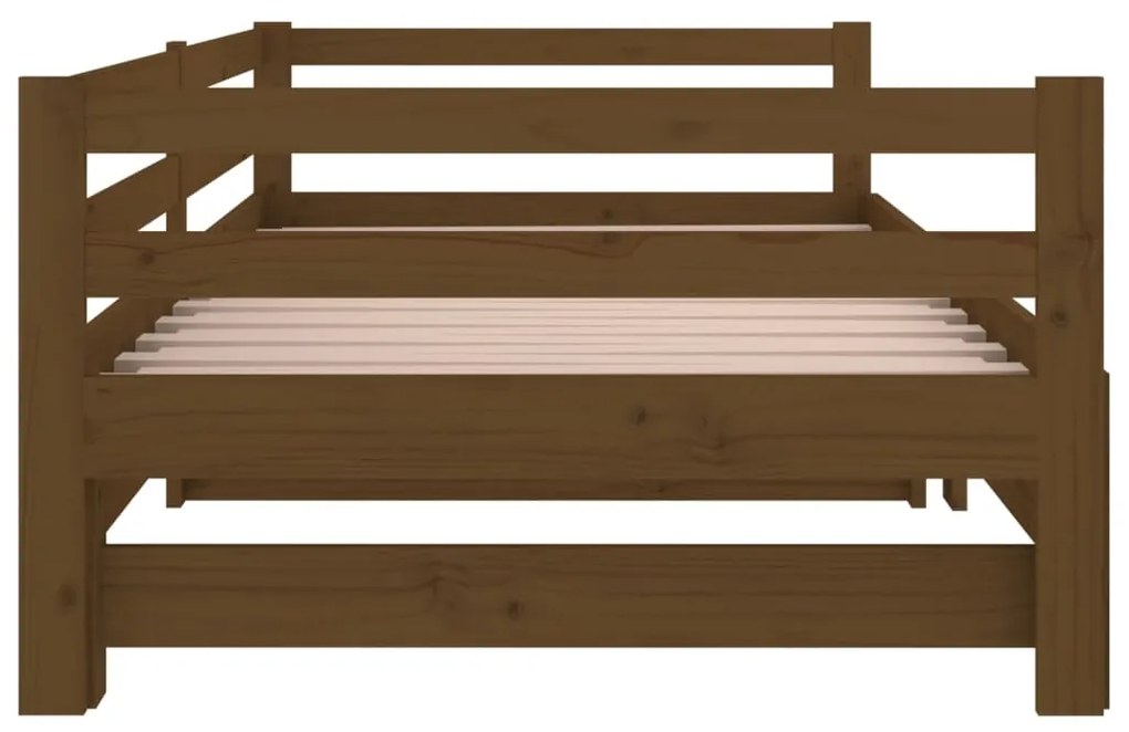 Dormeuse Estraibile Miele 2x(90x190) cm Legno Massello di Pino