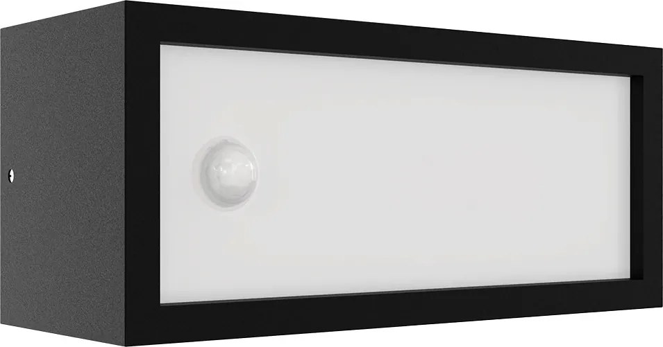 Applique con Sensore Movimento E27 IP65 FLUTE per esterno - Nera
