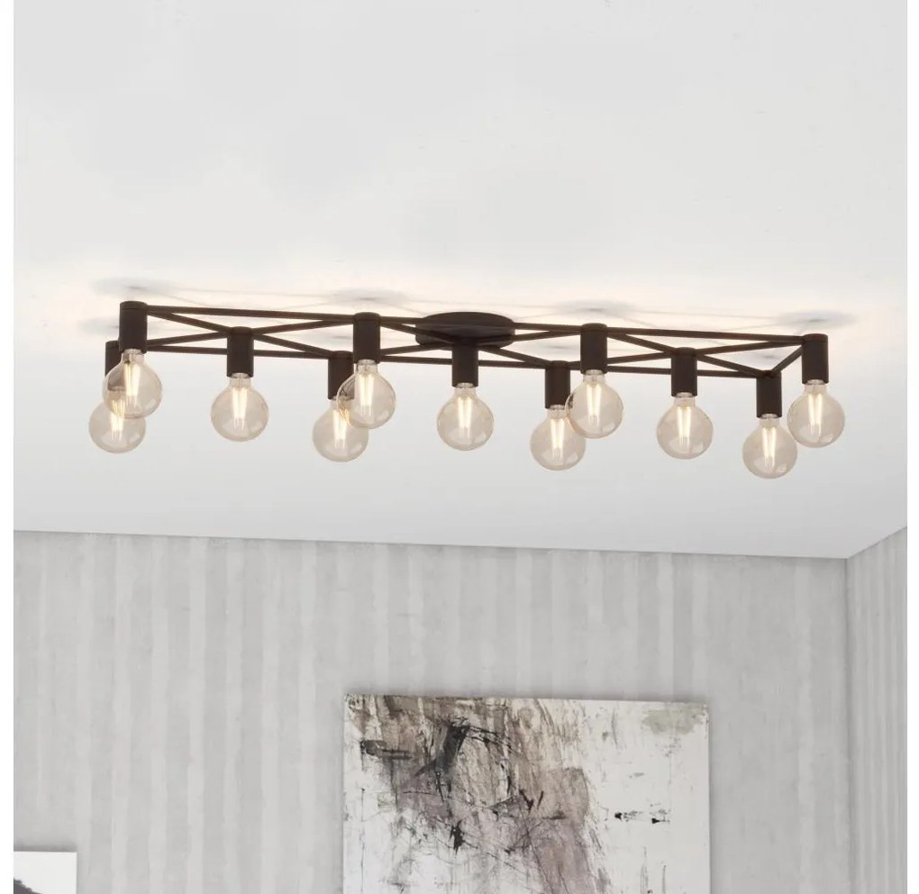 Eglo 43722 - Plafoniera SPEKE 11xE27/40W/230V nero