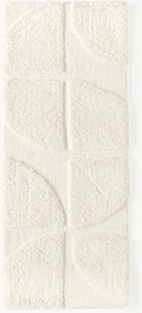 Passatoia soffice a pelo lungo con motivo in rilievo Jade