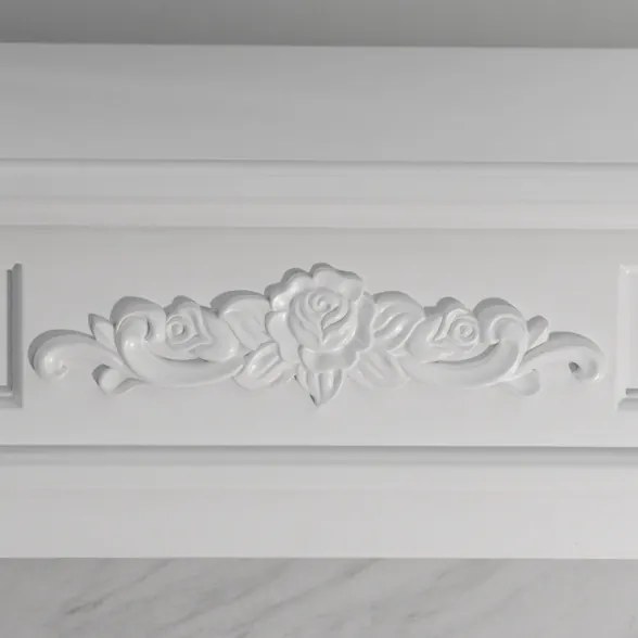 Camino elettrico da terra Bianco effetto marmo TRUMAN L121 x P38 x H108 cm