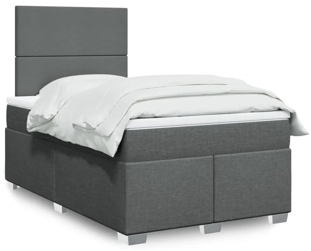 Giroletto A Molle Con Materasso Grigio Scuro 120x200 Cm Tessuto /
