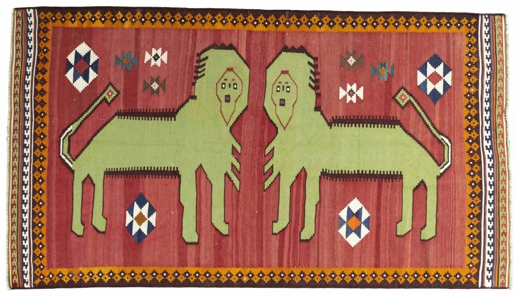 Gabbeh Tappeto 250x140 Rosso (Iran) Annodato A Mano