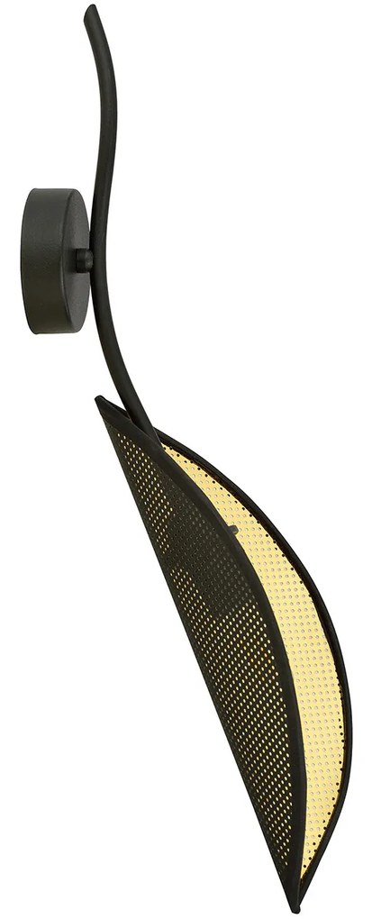 Applique Nordica 1 Luce Ares In Acciaio Nero Oro