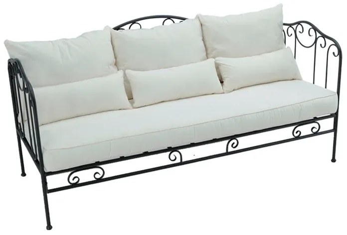 Divano da giardino in acciaio antracite L 196 x H 78 x P 75 cm