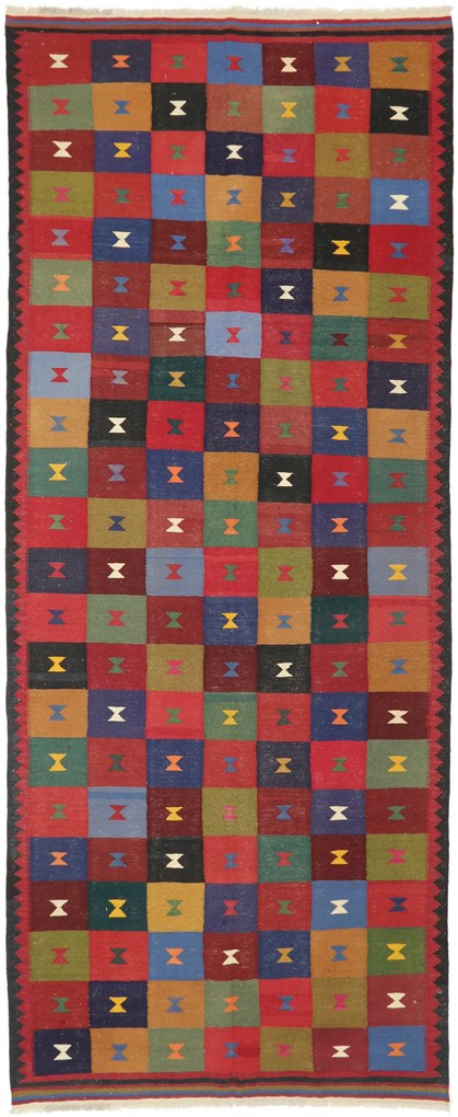 Kilim Tappeto 150x370 (Iran) Tessuto A Mano
