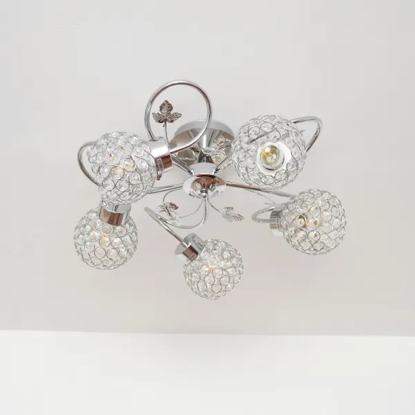 Lampadario a plafone SOPHIA 5xE27/15W/230V cromo lucido/limpido