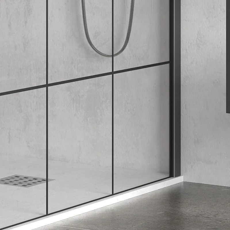 Box doccia angolo 80x80 nero opaco NICO-3500 - KAMALU
