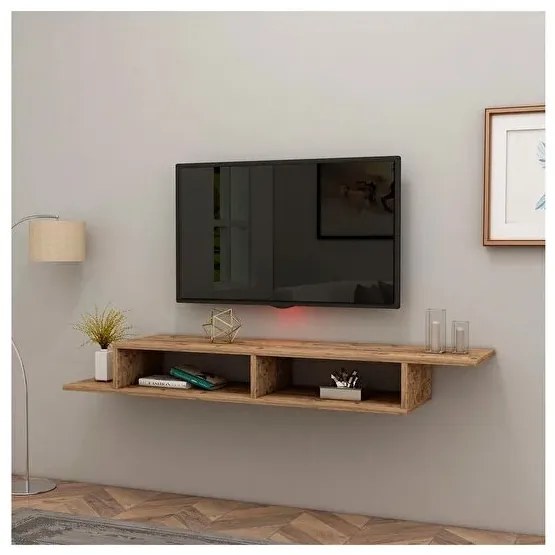 Mobile Porta TV Sospeso 120 Cm Design Moderno Muson Effetto Legno