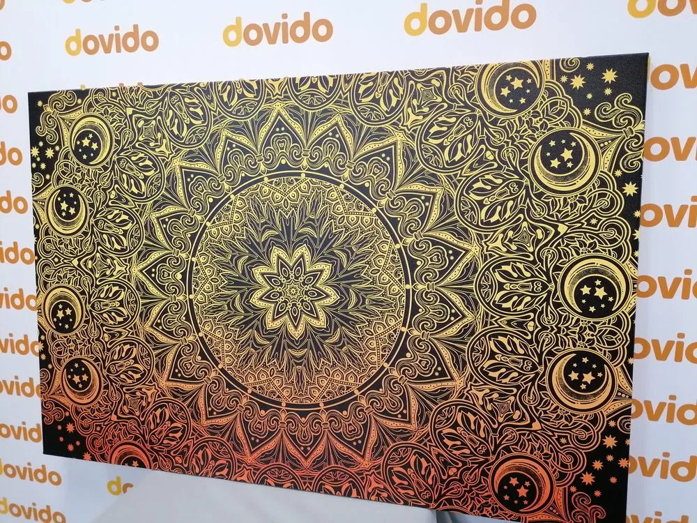 Quadro su tela – Mandala orientale dorata