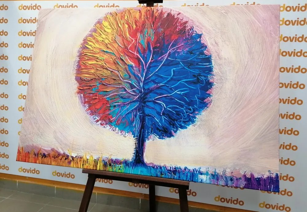 Stampa su tela – Albero acquerello colorato
